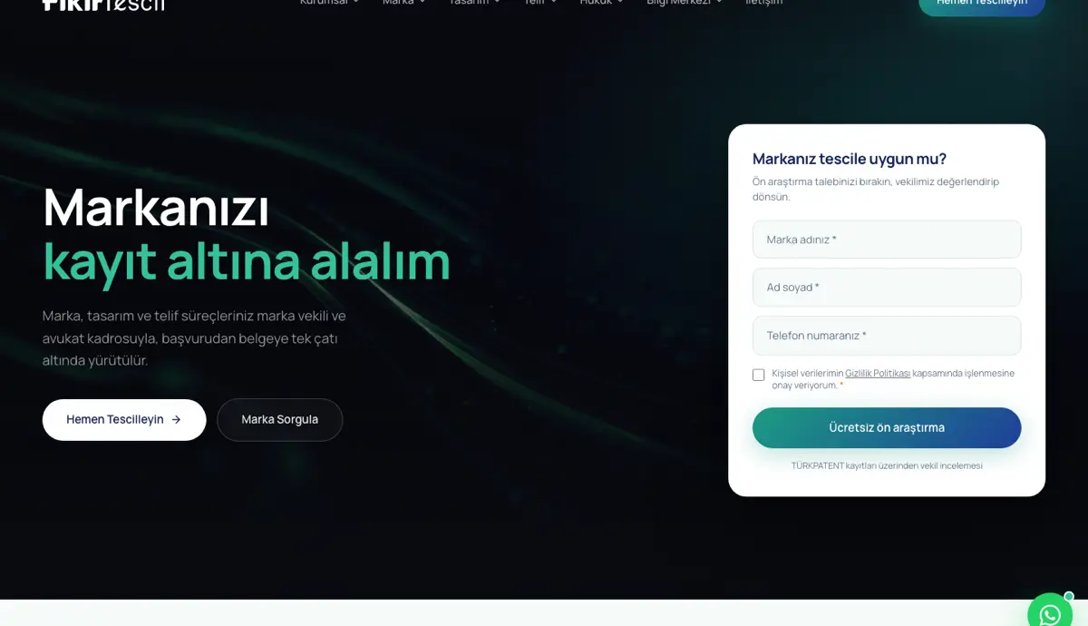 Fikir Tescil — proje ekran görüntüsü