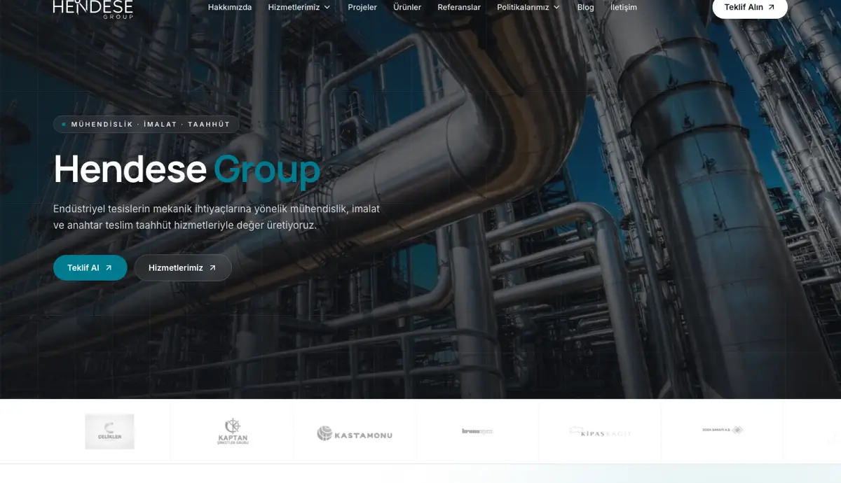 Hendese Group — proje ekran görüntüsü