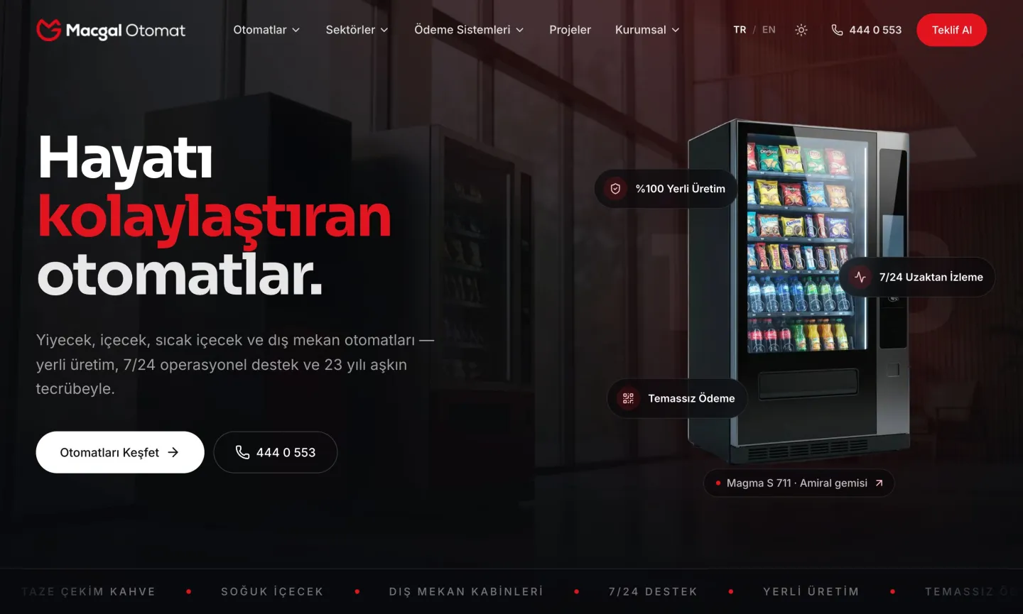 Macgal Otomat — proje ekran görüntüsü